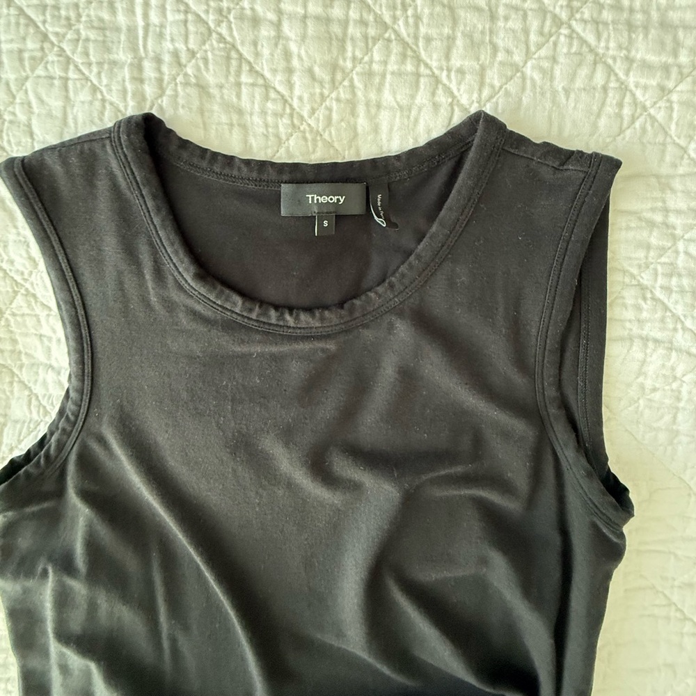 Theory Gray Sleeveless Sheath Maxi Dress - Picture 6 of 8